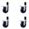 Service Caster 4'' Solid Poly Swivel 1-5/8'' Expanding Stem Caster Set Total Lock Brake, 4PK SCC-EXTTL20S414-SPUS-158-4 - alternate 1